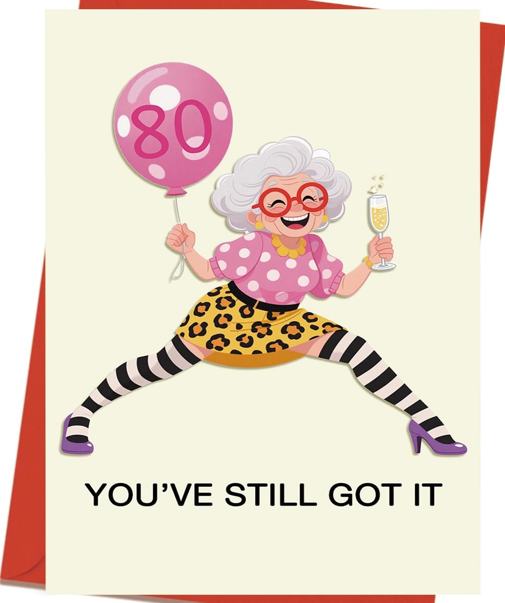 OJsensai 80th Birthday Card & Gifts for Women - Celebrate Her Special Day with Joyful Decorations