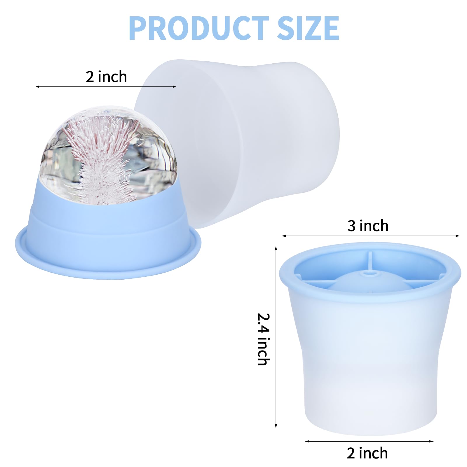 (Upgrade) Ice Molds 4 PCS, Silicone Sphere Ice Mold Maker, Stackable Easy Release Circle Ice Cube Mold with Lids, Spherical Ice Makers with Lids for Whiskey, Cocktails, Bourbon, and Drinks