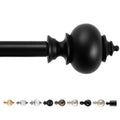 Deconovo Heavy-Duty Black Curtain Rod, Adjustable 48-84 Inch Long Rods for Windows, Decorative Telescoping Window Rod, 3/4 Inch Metal Tube for Curtains, Easy Install, Wall‑Mount Hardware Included