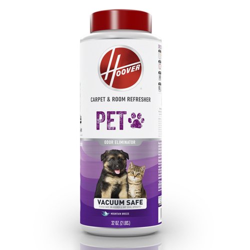 Hoover Pet Carpet and Room Refresher, 32 oz, Carpet Powder, Pet Odor Remover, Mountain Breeze Scent, Vacuum Cleaner Safe, For Use on Carpets, Rugs, Couches & More, For Home Use