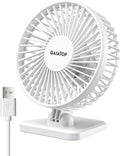 Gaiatop USB Desk Fan - Powerful Mini Portable Fan with 3 Speeds | Quiet Design for Home & Travel - White