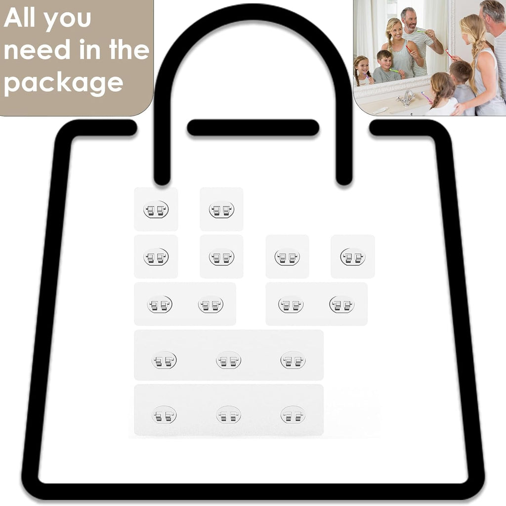Regine Switzerland Shower Caddy Adhesive Replacement Stickers - 10 Pack Assorted Wire Hooks