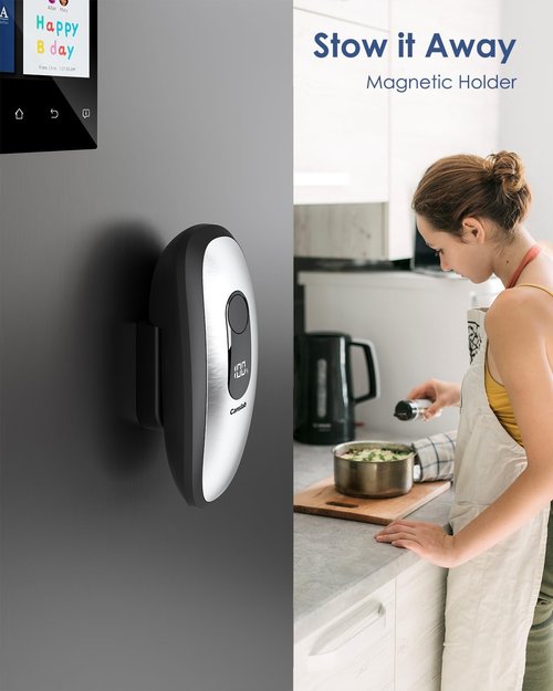 Canslab IRON Rechargeable Electric Can Opener - Hands-Free Operation, Smart Auto Stop & LED Battery Indicator