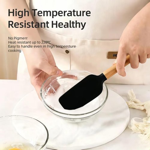 Silicone Spatula Set 3 Pieces - BPA Free&600 ° F High Temperature Resistant, Suitable for Baking, Cooking, and Stirring, Non Damaging and Non Sticky Pot Coatings