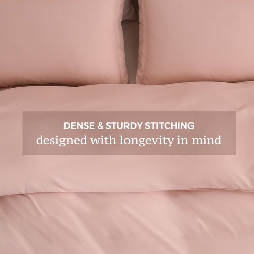 JSD Dusty Pink Duvet Cover Set Twin Size, 2 Piece Microfiber Kids Duvet Cover with Pillow Sham, Zipper Closure, Comforter Not Included
