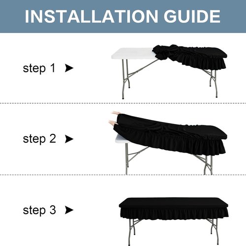 4ft Black Stretch Tablecloth by [Brand Name] - Waterproof, Wrinkle-Resistant Design for Events & Table Protection