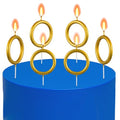 Conelist 6 Pcs Gold Ring Birthday Candles Cake Topper Cartoon Characters Themed Candle for Cartoon Theme Birthday Party Decorations Supplies