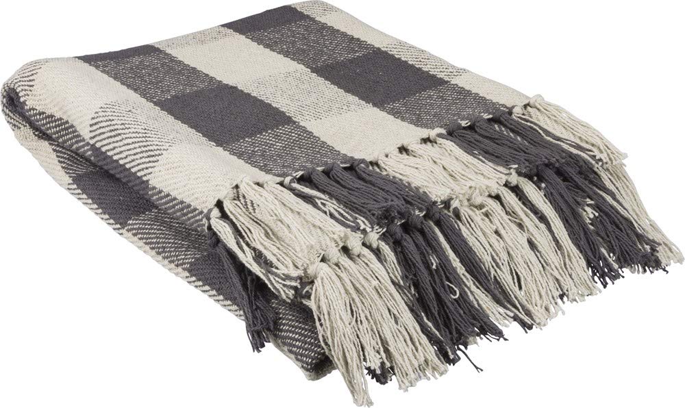 Primitives by Kathy 39798 Farmhouse Style Throw Blanket, 50 x 60-Inches, Buffalo Check