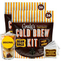 GRADY’S COLD BREW, New Orleans Style, 100% Arabica Ground Coffee & Chicory Pouches, 2 All-in-One Cold Brew Kits, each with 12 Easy-to-Brew Beans Bags, Makes 72 drinks