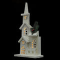 NUOBESTY Christmas LED Church Light House - Festive Wood Village Snow Scene Decor | Holiday Desktop Ornament