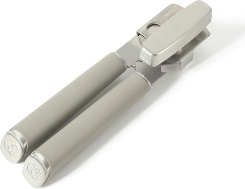 Calphalon Edge Stainless Steel Can Opener - Heavy Duty Multifunction Tool with Rubber Handle | Taupe