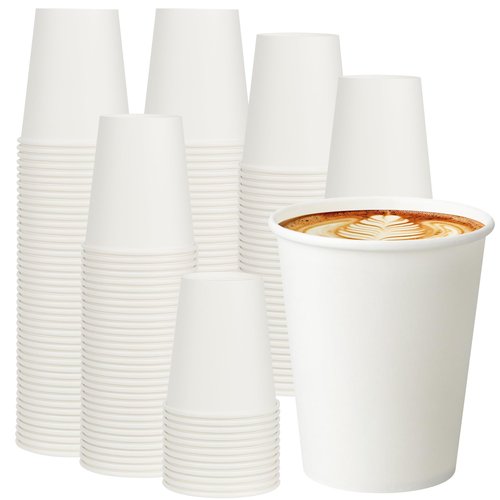 VPACKDUO 1000 Pack 8 oz Paper Cups, Disposable Coffee Cups, White Hot/Cold Beverage Drinking Cups for Water, Coffee, or Juice, Perfect for office, Party, Home
