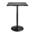 Winsome Obsidian Tall Square Dining Table, for Kitchen, Dining Room, 35", Black
