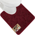 Gorilla Grip Plush Chenille Bath Rug Mat - Soft Microfiber for Oval Toilet Base | Machine Washable, Burgundy
