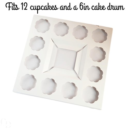 Chaney Depot LLC Bento Cake and Cupcake Box with Clear Box,12 Cupcake Insert with 6x6 Cake Cavity- 10 pack