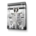 Parylore Funny Bulldog Wall Art Black and White Dog Bathroom Print Farmhouse Bathroom Animals Wall Decor Dog Sitting in Toilet Reading Newspaper Painting Framed Artwork for Toilet Bathroom 16x24 inch