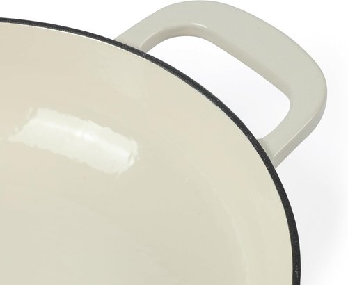 Martha Stewart Gatwick 3.5-Quart Enameled Cast Iron Dutch Oven Braiser - Linen with Gold Knob | Durable Heavy-Duty Pot for Slow Cooking & Searing