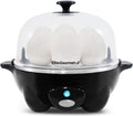 Elite Gourmet Rapid Egg Cooker - Perfectly Cook 7 Hard, Medium, Soft Boiled Eggs | Auto Shut-Off, Black