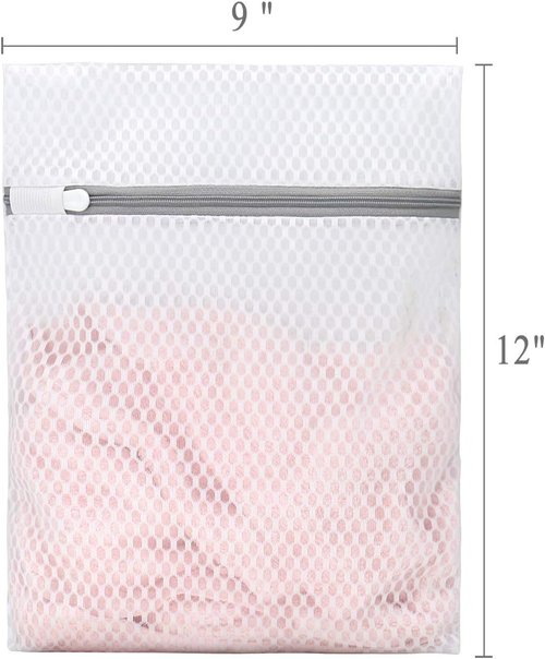 Muchfun Honeycomb Mesh Laundry Bags - 3 Durable Delicate Wash Bags, 9 x 12 Inches (Small)