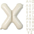 Giant Alphabet X Foil Balloons - Cream Ivory White Mylar Letter for Birthday Decor | 40 Inch Custom A-Z