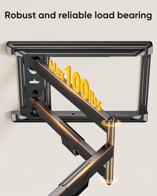 Forging Mount Corner TV Mount - Long Arm Full Motion Wall Mount for 37-75 Inch TVs | Swivel & Tilt, Max VESA 600x400mm