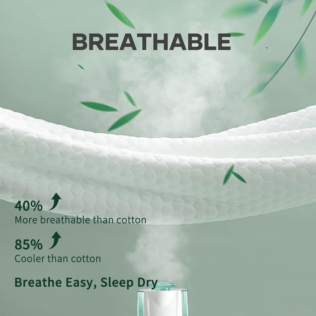 OhGeni Waterproof Twin Size Mattress Protector - Soft, Breathable, Pet Hair & Bedwetting Resistant, Washable