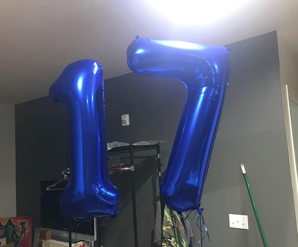 Skiennix 40-Inch Navy Blue Number Balloons - Perfect for 6, 7, 17, 27, 70 Birthday & Engagement Celebrations