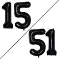 GOER Jumbo 15 Balloons - 42 Inch Helium Foil Decorations for Sweet 15 & 51st Birthday Party (Black)