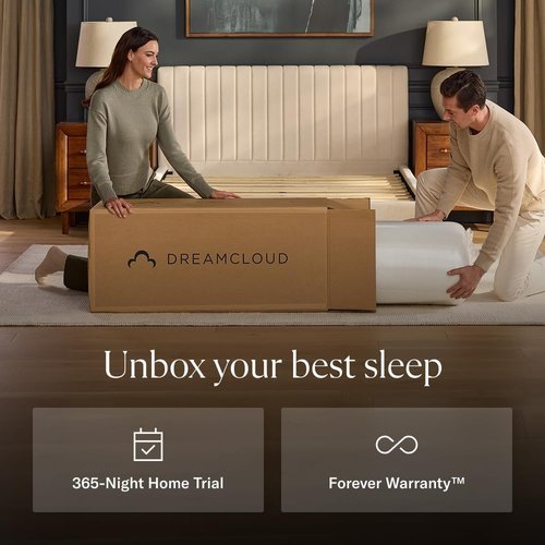 DreamCloud Classic Queen Mattress - Luxury Hybrid Gel Memory Foam for Back Pain Relief - 365-Night Trial | CertiPUR-US Certified
