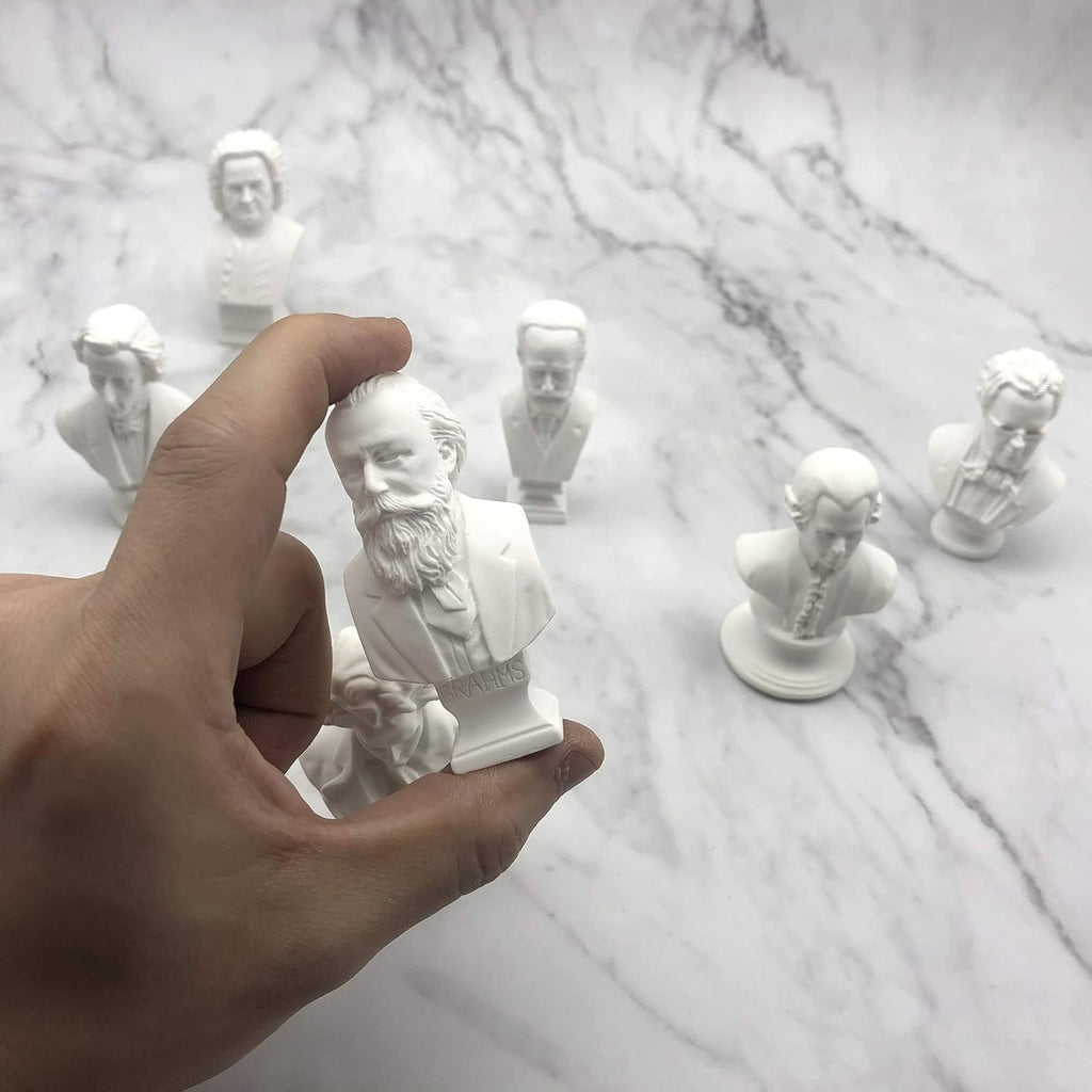 Skiennix Classic Mini 2.7” Greek Bust - Home Décor Resin Sculpture of Beethoven | 7-Piece Music Composers Set