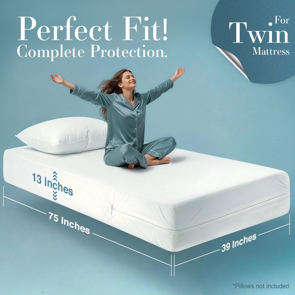 Utopia Bedding Mattress Protector - 100% Waterproof Bed Bug & Dust Mite Proof | Twin Size Encasement (Pack of 10)