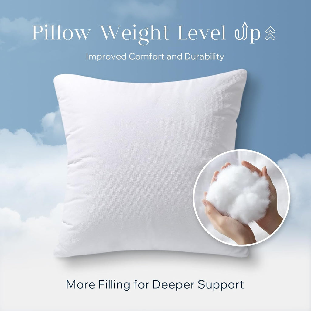Phantoscope 18x18 Pillow Insert - Soft Microfiber Throw Pillow Stuffer with Cotton Cover - 18 Inch Square