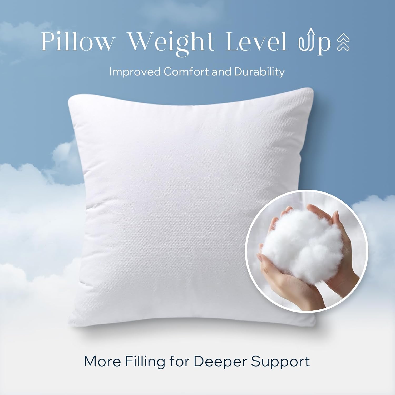 Phantoscope 18x18 Pillow Insert - Soft Microfiber Throw Pillow Stuffer with Cotton Cover - 18 Inch Square