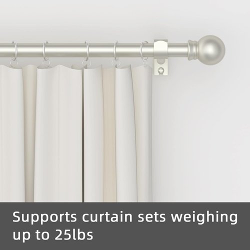 GXOACKJ Curtain Rods - Heavy Duty 5/8 Inch Decorative Metal Set for Windows 32-48 Inch