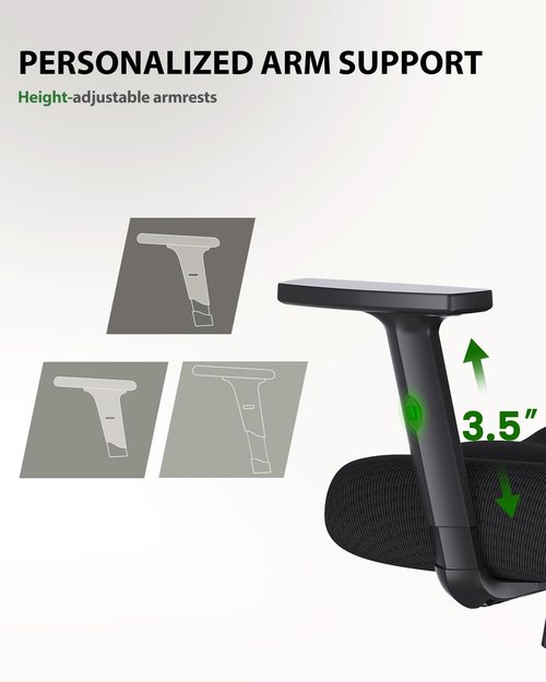 Marsail Ergonomic Office Chair Ergonomic Gaming Chair with Lumbar Support, 2D Headrest, Adjustable Armrests, Contoured Seat Cushion, Computer Desk Chair with Wheels for Home and Office (Dark)