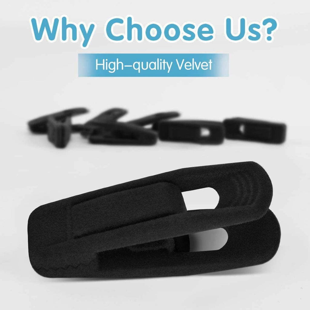 TOFIIGREM Black Velvet Hangers - 40 PCS Clips for Pants, Skirts & Suits | Durable & Non-Slip Design