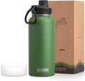 Koodee Insulated Water Bottle - 32 oz Stainless Steel Double Wall Vacuum | Leakproof Spout Lid in Grass Green
