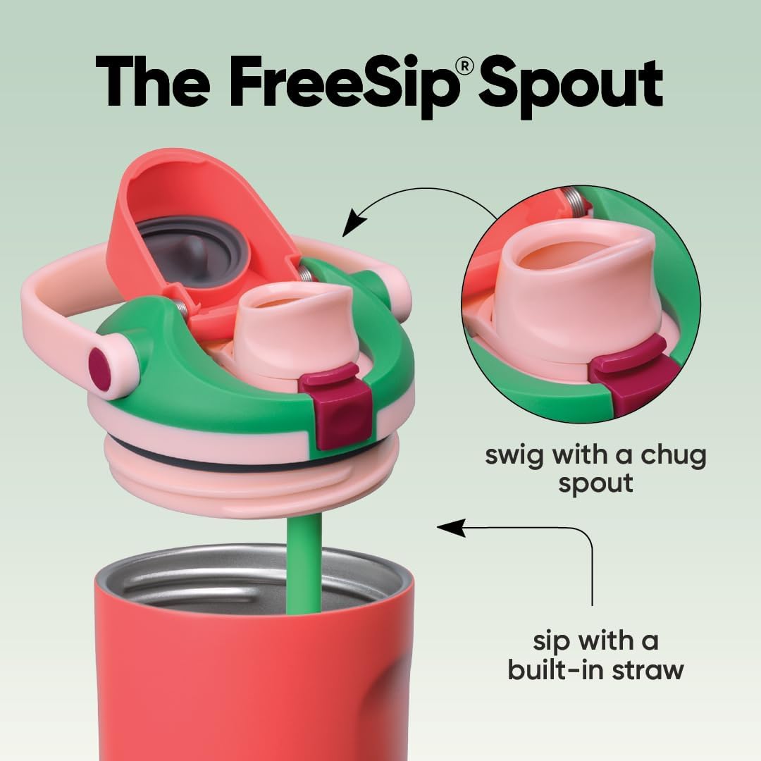 Owala FreeSip Sway Insulated Water Bottle - 40oz Stainless Steel with Two-Way Spout & Straw | Leak Proof, BPA Free, Strawberry Fields