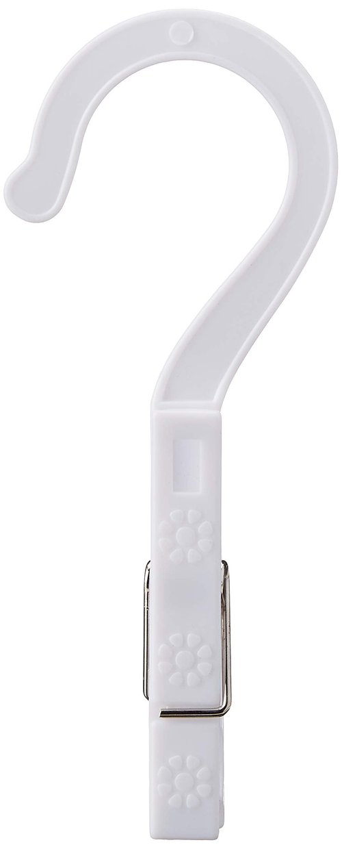 Fox Run Laundry Hooks, Set of 10 Clothing Pin Hooks, White