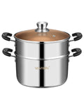 VENTION 7.1 Inch Small Vegetable Steamer for Cooking, Stainless Steel Couscoussier 2.6 QT, 2 Tier Induction Small Steam Pot for Broccoli, 18cm Couscous Steamer Pan