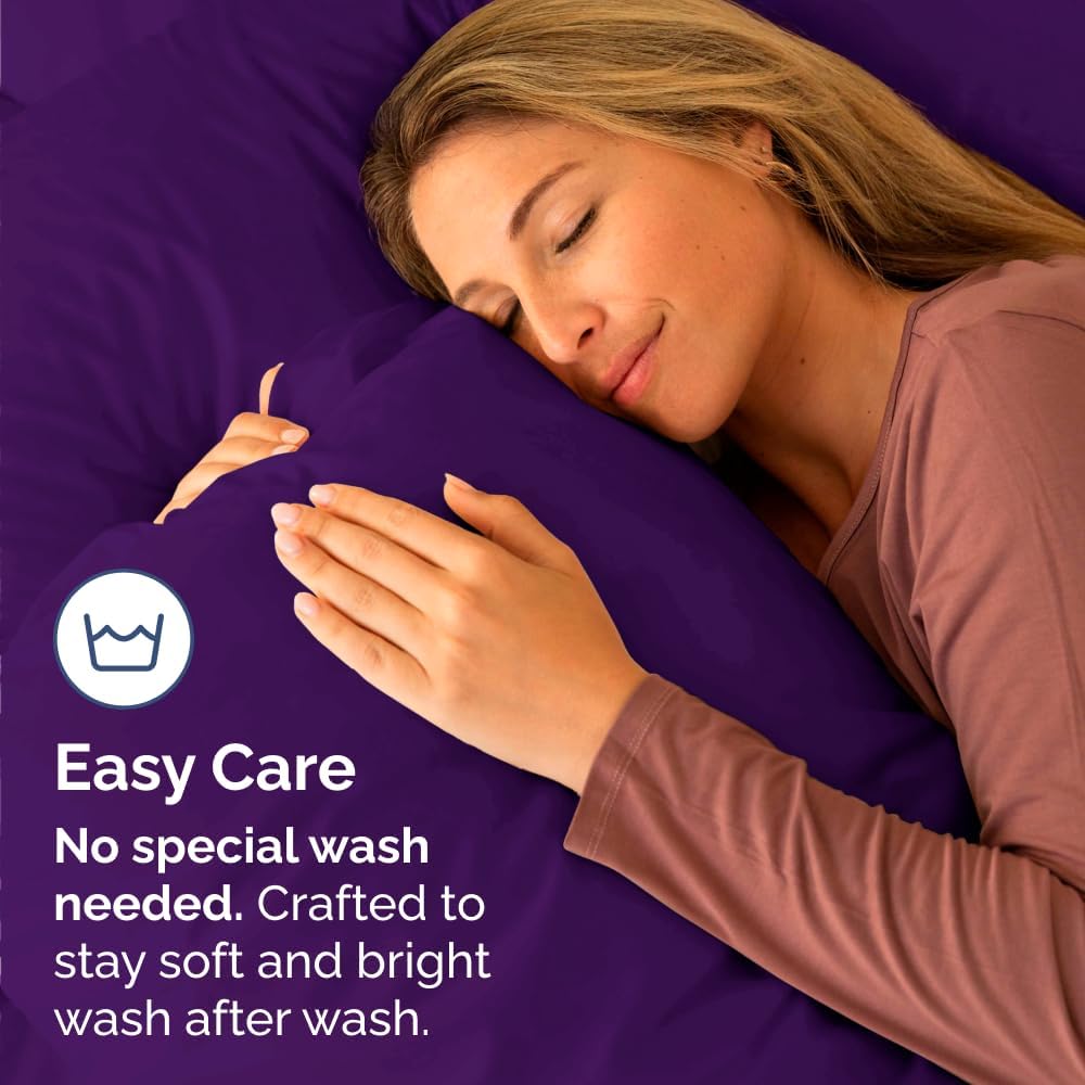 Skiennix Standard Pillow Cases Set of 4 | Ultra Soft Hotel Quality Covers - Machine Washable - Purple