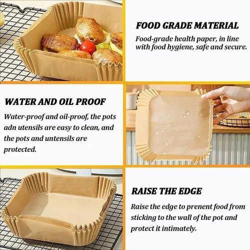 Aydicon Air Fryer Liners, Disposable Air Fryer Paper Liners – 100Pcs Non-Stick and Oil Proof for Easy Cleanup, Great for Oven, Pans & Baking (6.3 in Round, 100, Count)