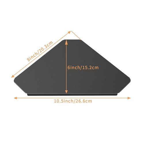 MKO Small Wall Mounted Floating Corner Shelves Metal Black Pack of 2 (8 in)