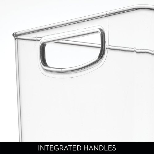 iDesign Pantry Bin with Handles - Kitchen Storage Bins for Cabinets, Pantry, or Fridge - Clear