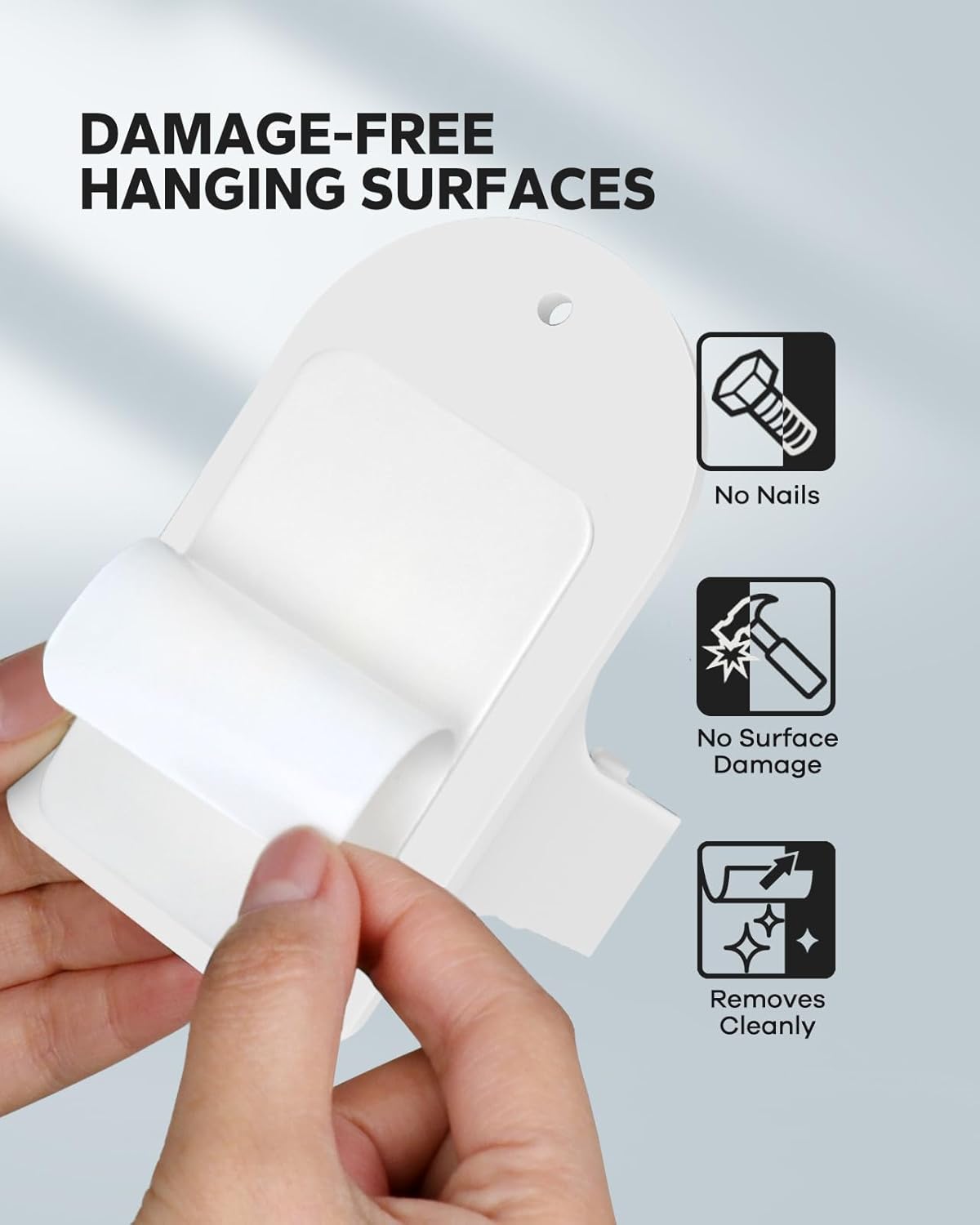 Plastic Broom Holder Wall Mount - 4 Count, Durable White Storage Solution for Organized Spaces