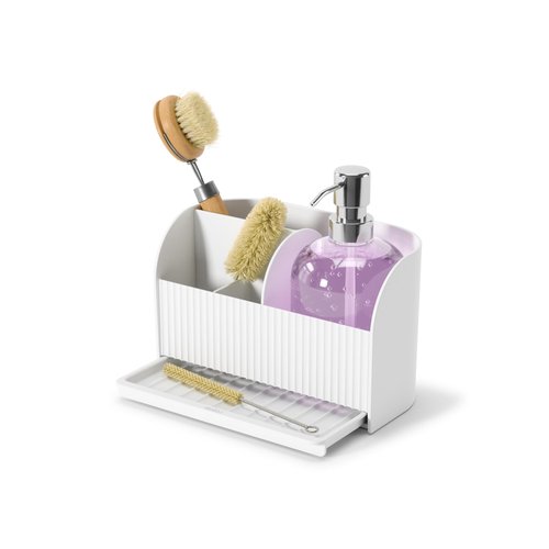 Umbra Sling Sponge Holder Sink Caddy with Dish Soap Dispenser Pump for Kitchen