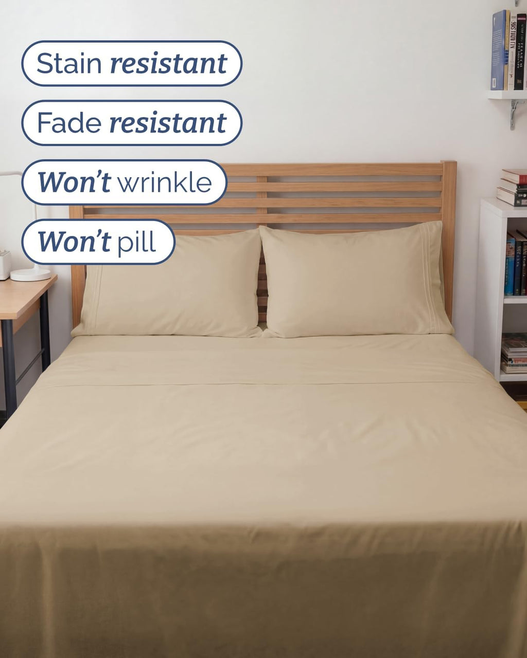 Skiennix Full XL Bed Sheet Set - Soft, Breathable & Cooling 4-Piece Luxury Bedding - Deep Pockets, Fade & Wrinkle Free - Cream