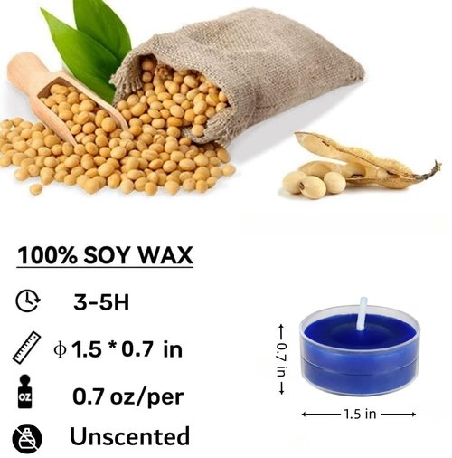 Unscented Colored Tealight Candles, Soy Wax with 4-5h Long Clean Burning, Perfect for DIY Candle Painting, Meditation, Witchcraft, Spell Chime Candles, Home Decor, and Gifts (Dark Color Series)