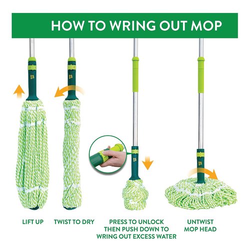 Pine-Sol Broom & Mop Cleaning Set - All-in-One Floor Cleaning Kit with Angled Broom and Dustpan, Twist & Microfiber Mops, Mini Dustpan with Brush, and Wall Mount Storage Rack - 7 Pieces