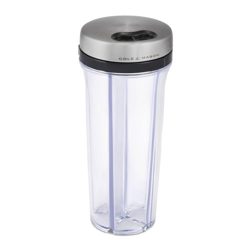 Cole & Mason Saunderton Spice Storage & Shaker - Herb Keeper for Refrigerator, Countertop or Cabinet - Divided Food Storage Container - Spice Shaker with Lid - Clear/Silver